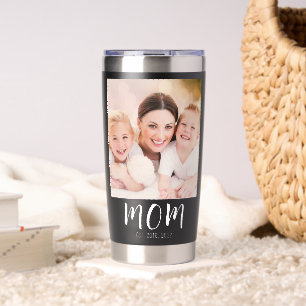 Mom Established Script Black 2 Photo Insulated Tumbler