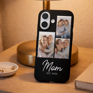 Mom Established Script Black 3 Photo iPhone 16 Case