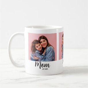Mom Established Script Black 3 Photo  Coffee Mug