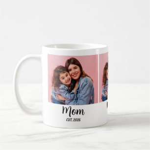 Mom Established Script Black 3 Photo  Coffee Mug