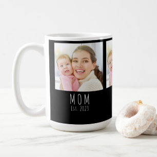 Mom Established Script Black 3 Photo  Coffee Mug