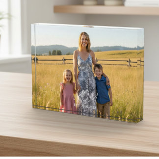 Mom Established Script  Photo Block