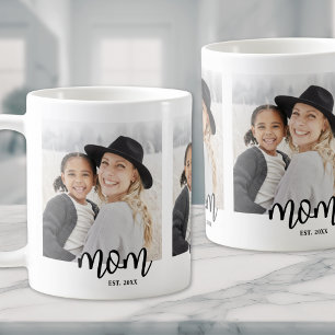 Mom Established Script Photo Gift Coffee Mug