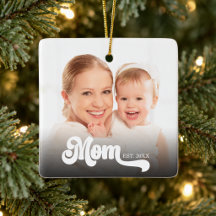 Mom Established Typography Custom Photo