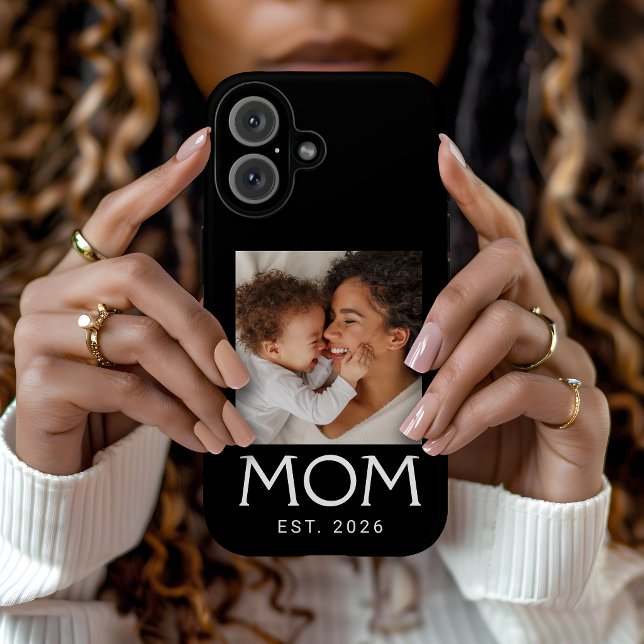 Mom Established Typography Photo Black Case-Mate iPhone Case (Creator Uploaded)