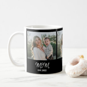 Mom Established, White Script, Photo Coffee Mug