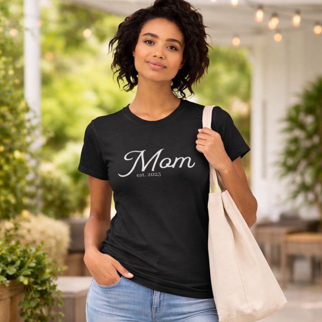 Mom Established White Script T-Shirt (Creator Uploaded)