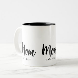 Mom Established Year New Mother Gift Two-Tone Coffee Mug
