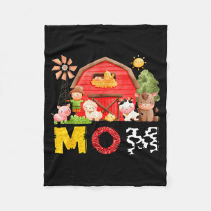 Mom Farm Cow Birthday Boy Matching Family Matching Fleece Blanket