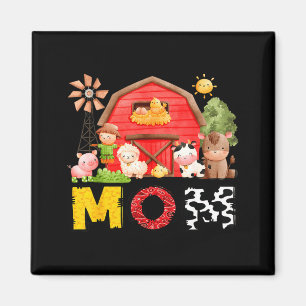 Mom Farm Cow Birthday Boy Matching Family Matching Magnet