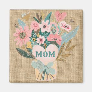 Mom Flower Bouquet  Magnet