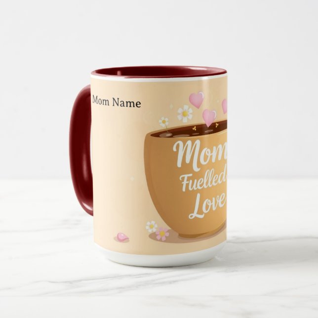 Mom Fueled By Love And Coffee | Premium Mug (Front Left)