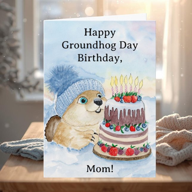 Mom Happy Groundhog Day Birthday  Card (Creator Uploaded)