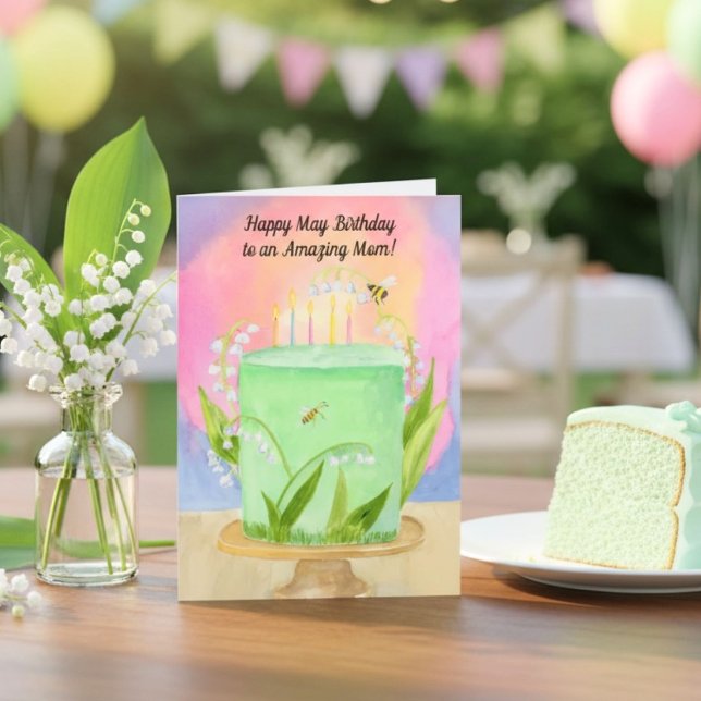 Mom Happy May Birthday Lily of Valley Card (Creator Uploaded)