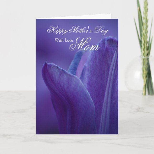 Mom / Happy Mother's Day - Purple Tulip Card (Front)