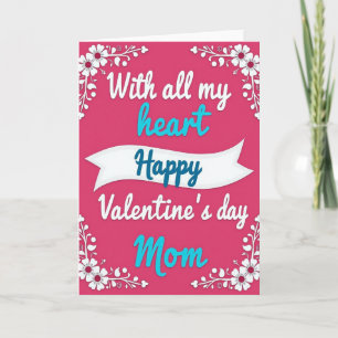 Mom Heart Floral Layered Valentines Card