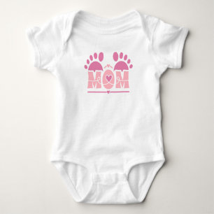 MOM Heart Footprint Baby Bodysuit