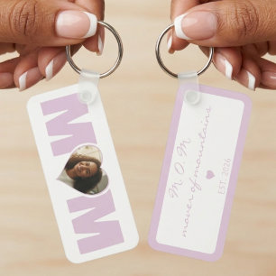 Mom Heart Photo Mother's Day Key Ring