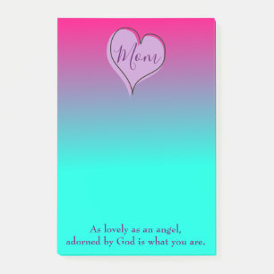 Mom Heart Purple and Blue Ombre Post-it Notes