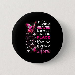 Mom is guardian angel in heaven memorial day men 6 cm round badge