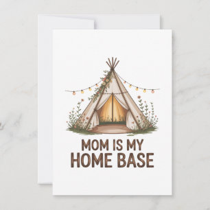 Mom Is My Home Base Invitation