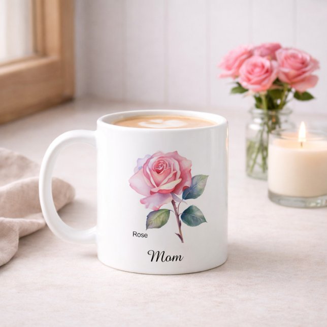 Mom June Birth Flower Rose Coffee Mug (Creator Uploaded)