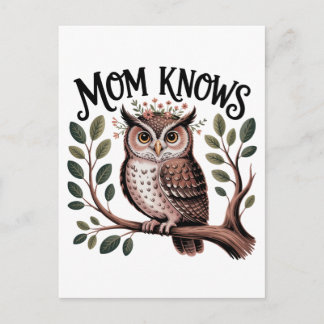 Mom Knows Announcement Postcard