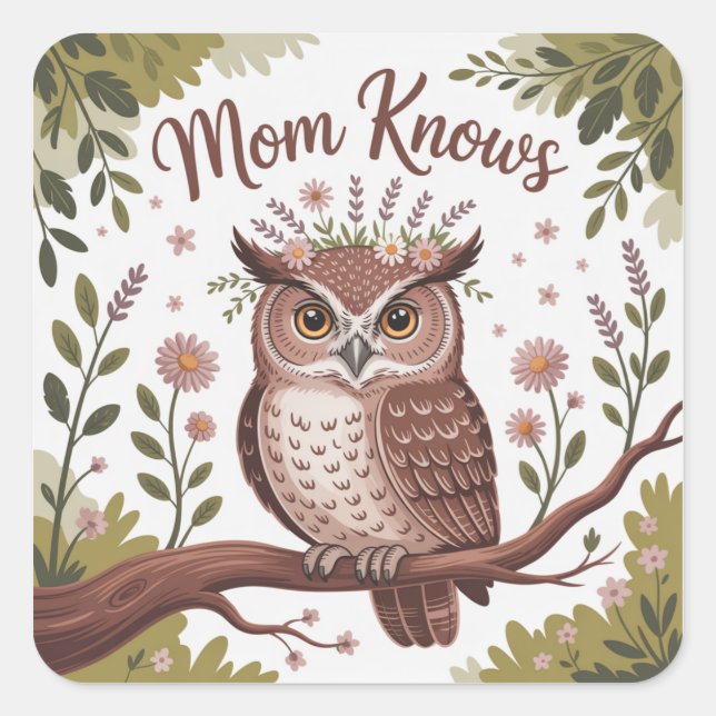 Mom Knows Square Sticker (Front)