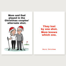 Mom Knows Which One: Golf Christmas Card