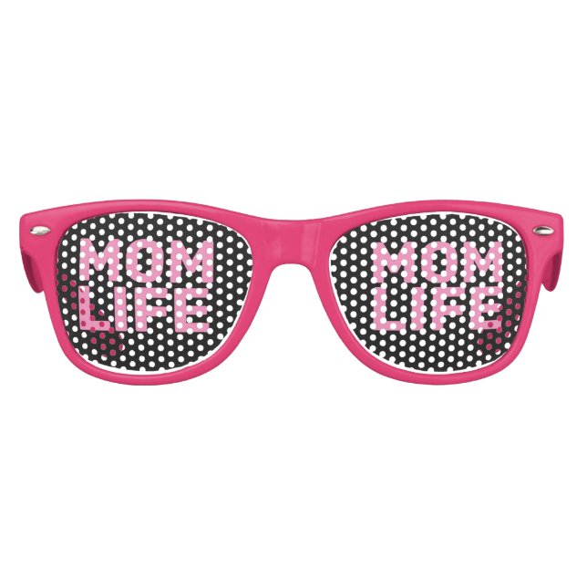 MOM LIFE FUNNY NOVELTY Party Sunglasses (Front)