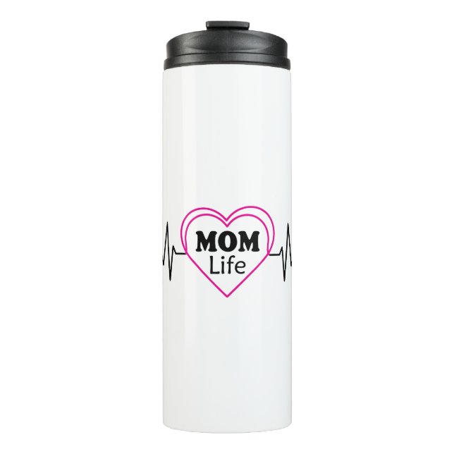 Mom Life Heartbeat Artwork Thermal Tumbler (Front)