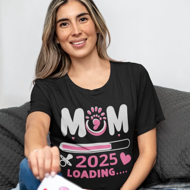 Mom Loading 2025  – Cute Pregnancy Announcement T-Shirt (Creator Uploaded)