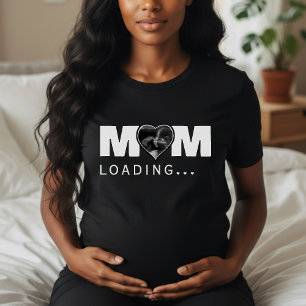 Mom Loading Heart Photo Ultrasound Baby Shower T-Shirt