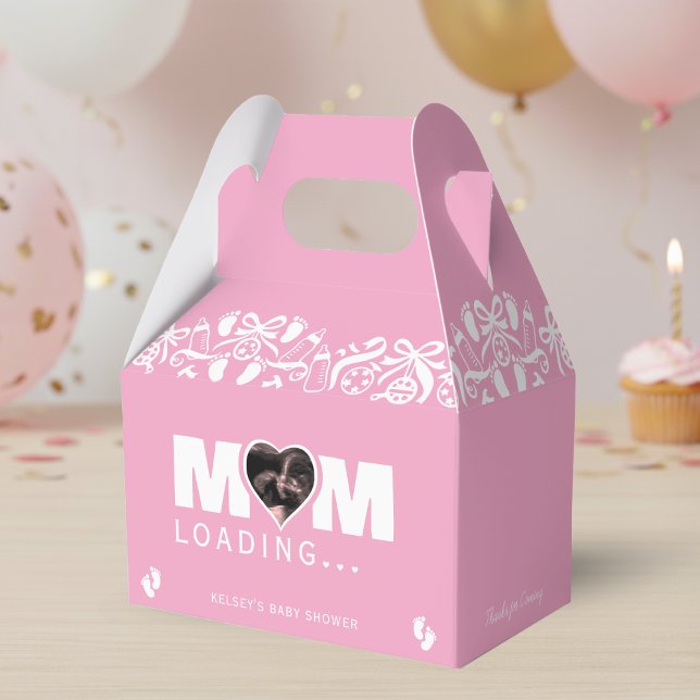 Mom Loading Photo Ultrasound Pink Baby Shower Favour Box (Creator Uploaded)