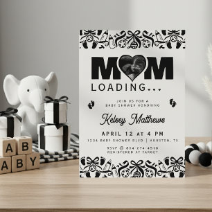 Mom Loading Ultrasound Photo Baby Shower Invitation