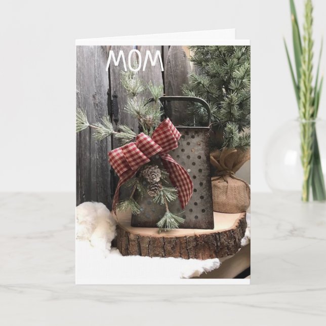 **MOM** LOVE JOY AND MERRY CHRISTMAS TO YOU HOLIDAY CARD (Front)