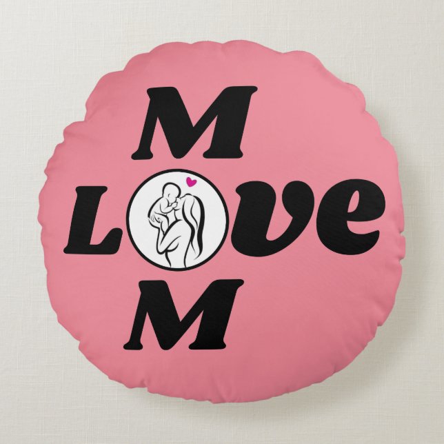 Mom love round cushion (Front)