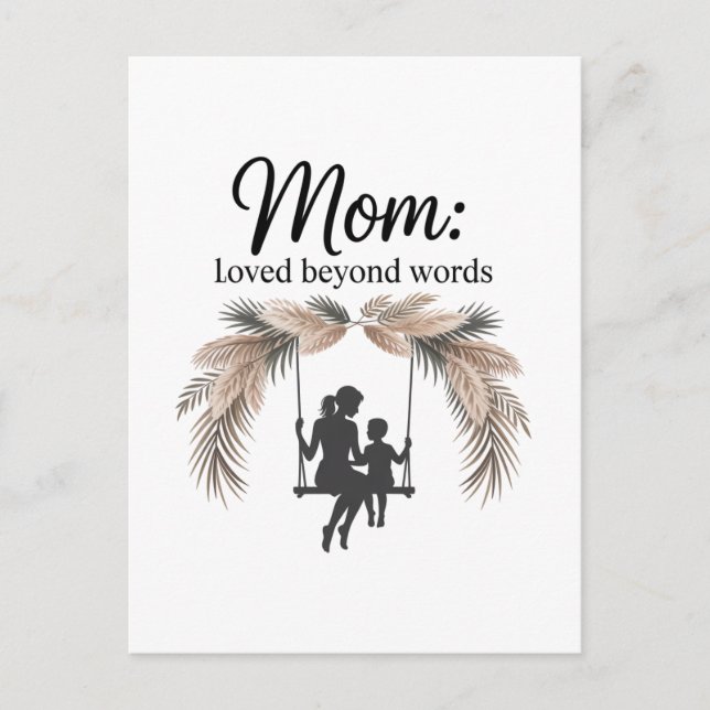 Mom Loved Beyond Words Announcement Postcard (Front)