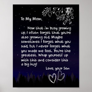 Mom Lovers To My Mom I Love You Very Much Poster