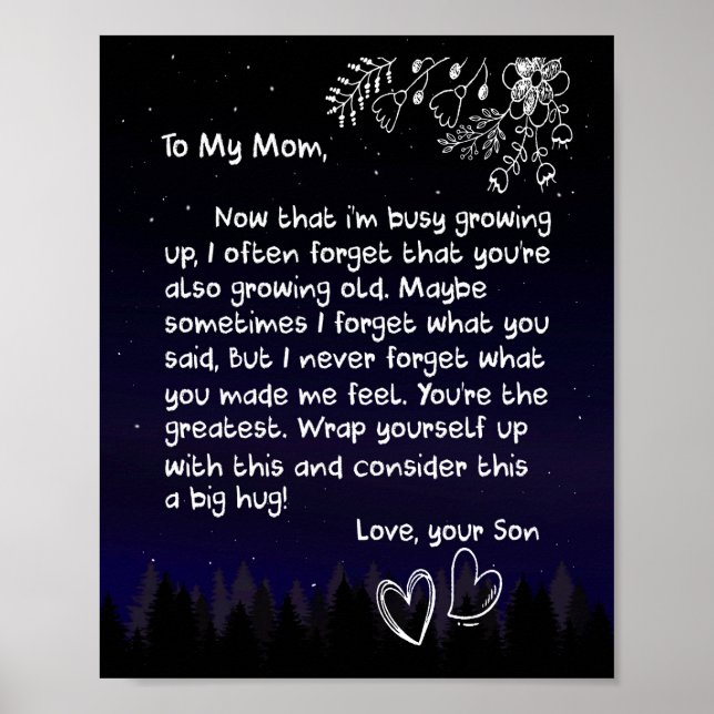 Mom Lovers | To My Mom I Love You Very Much Poster (Front)