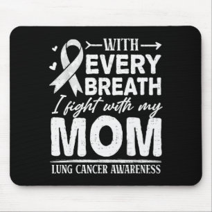Mom Lung Cancer Awareness White Ribbon Family Supr Mouse Pad
