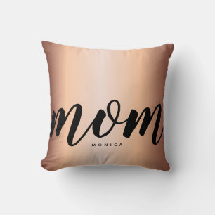 Mom Modern Minimalist Faux Rose Gold Cushion