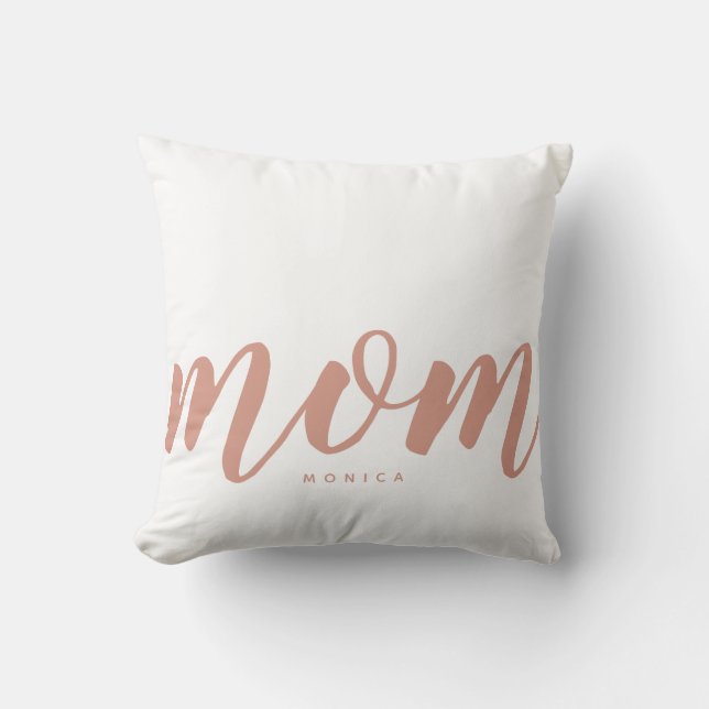 Mom Modern Minimalist Rose Gold Hue Cushion (Front)