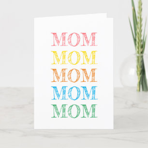 MOM Modern Typography Rainbow Colours YOUR THE BES Holiday Card