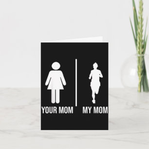 Mom mom running funny mothers day jogging marathon card