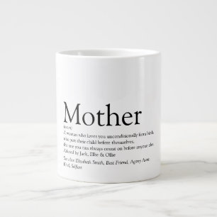 Mom Mother Definition Quote Fun Black And White Large Coffee Mug