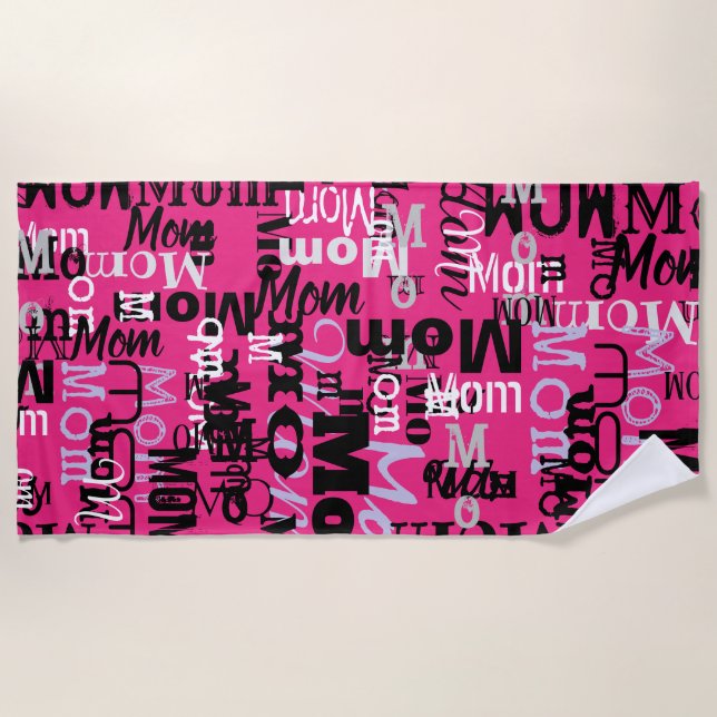 MOM MOTHER Mothers Day Gift Beach Swimming Towel (Front)