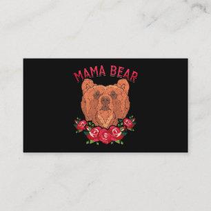 Mom Mothers Day Floral Bear Family Rose Cute Mama  Business Card