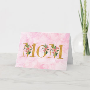 MOM Mother's Day Flower Pink Card