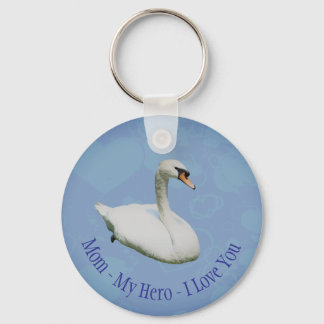 Mom My Hero I Love You Regal Swan  Key Ring